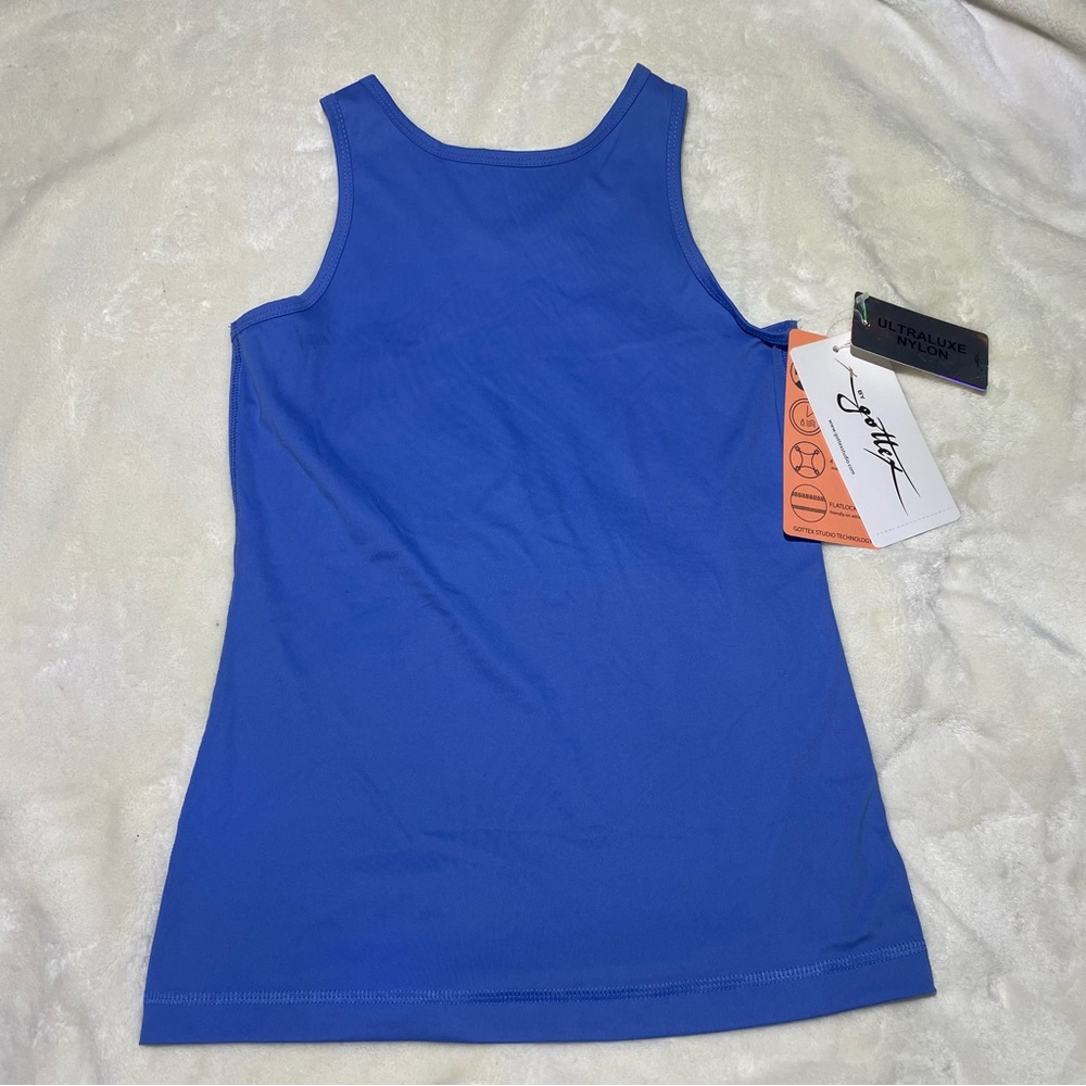 NWT Gottex Vibrant Blue Work Out Razor Back Athletic Tank Top